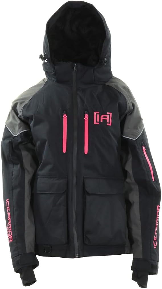ICEARMOR Women's Rise Float Parka Black Charcoal Fuchsia