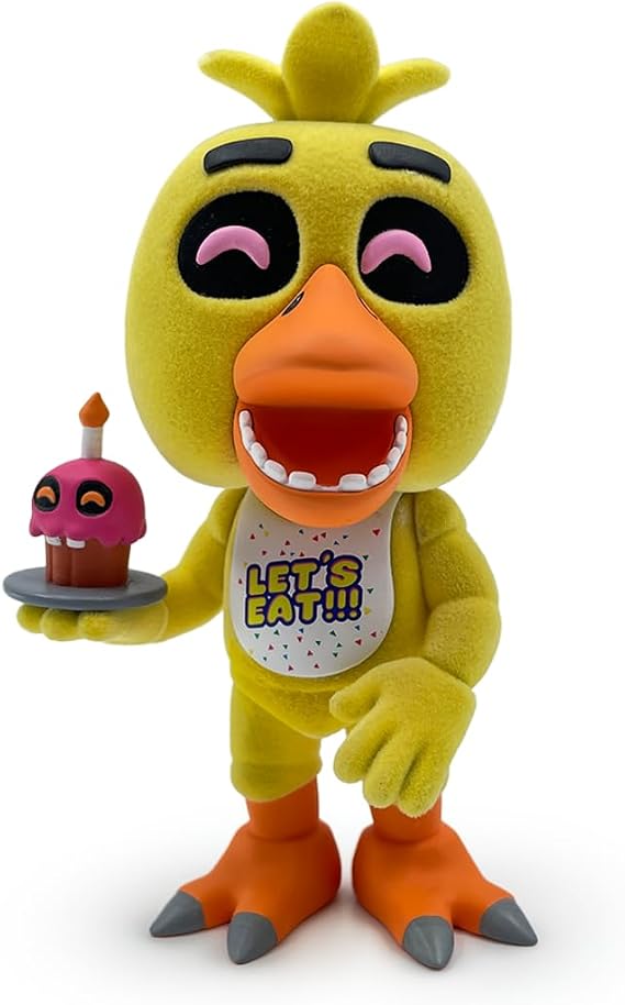 Youtooz FNAF Chica Flocked 4.7" Vinyl Figure, Collectible Chica Flocked from Five Nights at Freddys FNAF Collection