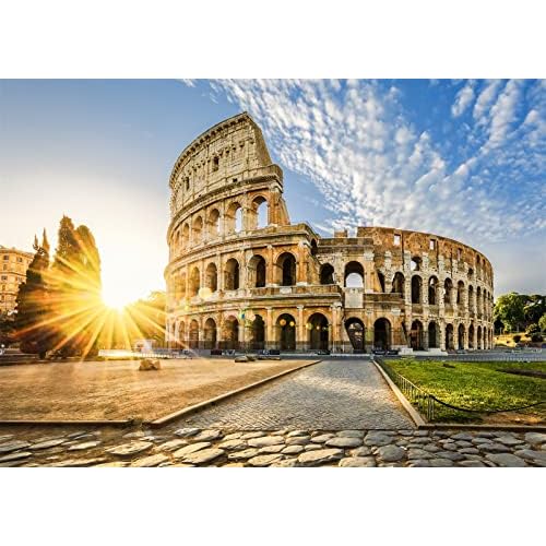 BELECO 7x5ft Fabric Rome Colosseum Backdrop Ancient Building Ruins Italy Landmark European Historical Heritage Arena Photography Background Italy Party Decorations Portrait Photo Studio Props