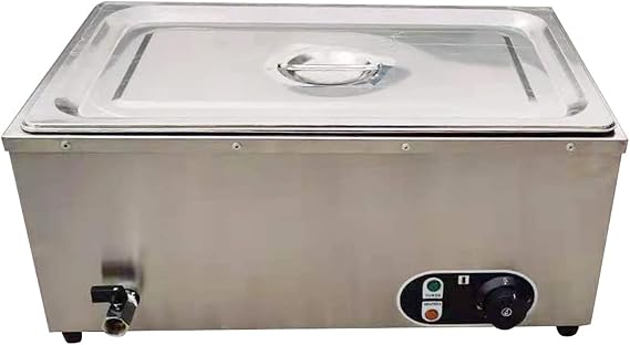 1 Pan Electric Food Warmer, 20L Commercial Food Warmer, Electric Steam Table, Professional Stainless Steel Buffet for Catering and Restaurants