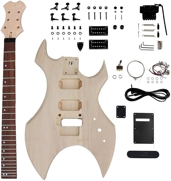 Vetimobato Diy Electric Guitar Kit for Adults & Teens Build Your Own Electric Guitar with Mahogany Body,Rosewood Fretboard Neck, All Components 6 Strings Diy Guitar Kit (TZ-47)