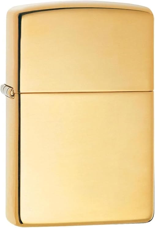 Zippo High Polish Solid Brass Refillable Windproof Pocket Lighter | Ideal gift for birthdays, Father Day, Christmas, Valentine Day, weddings, graduations, bachelor party and tracking & camping