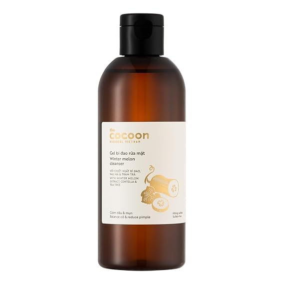 Cocoon Winter Melon Cleanser with Centella, Tea Tree to Purify Pores, Remove Excess Oil & Dirt Non-Drying, Hydrating Face Wash with Gentle Gel, For All Skin Types, Vegan, Cruelty Free (10.48 fl oz)