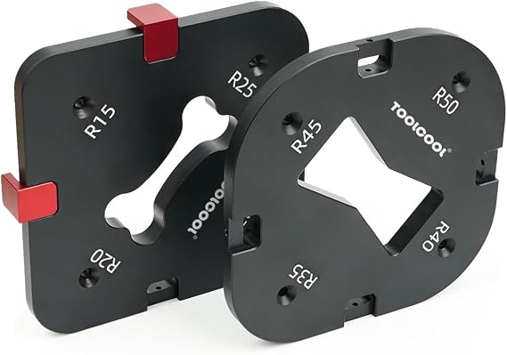 TOOLCOOL Router Corner Radius Template Router Radius Jig Aluminum Alloy Corner Routing Guide Set Use with Router Table Trim Router or Handheld Router