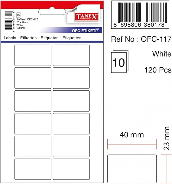 Tanex Ofc-117 Ofis Etiketi Beyaz 1171010