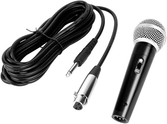 Skywalker High Impedance Dynamic Microphone with 10 ft Cable Handheld Wired Mic for Karaoke, PA Systems, DJ, and Home Audio