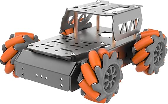 Mecanum Wheel Chassis Car Kit with TT Motor, Aluminum Alloy Frame, Smart Car Kit for DIY Education Robot