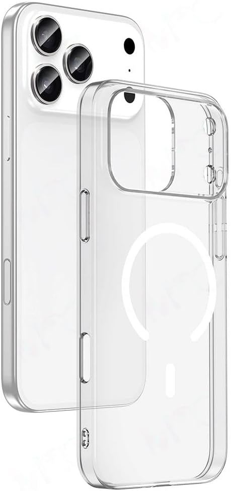 Fixmaster iPhone 18 Pro Max,17 Pro Max İçin Magsafe ile Uyumlu Şarj Özellikli Şeffaf Kamera Çerçeveli Porto Kapak Sararmaya Dayanıklı Kılıf