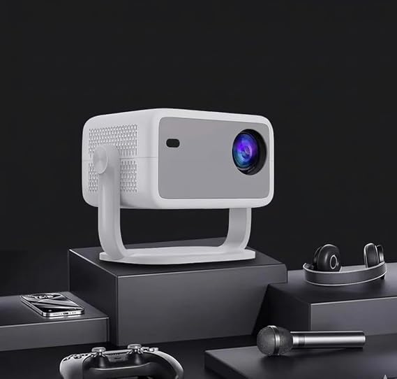 Smart Mini Projector with WiFi & Bluetooth, Native 1080P Full HD Portable Projector with Auto Focus & Keystone, BuiltIn Apps, HDMI/USB, Small Home Theater Movie Projector for Indoor & Outdoor Use