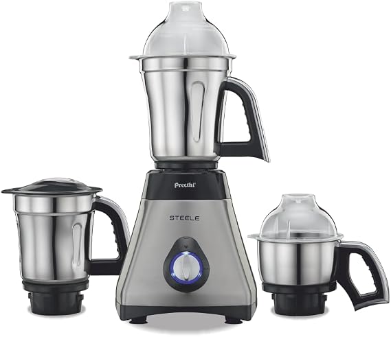 Preethi Steele Mixer Grinder with Turbo Vent and Improved Couplers