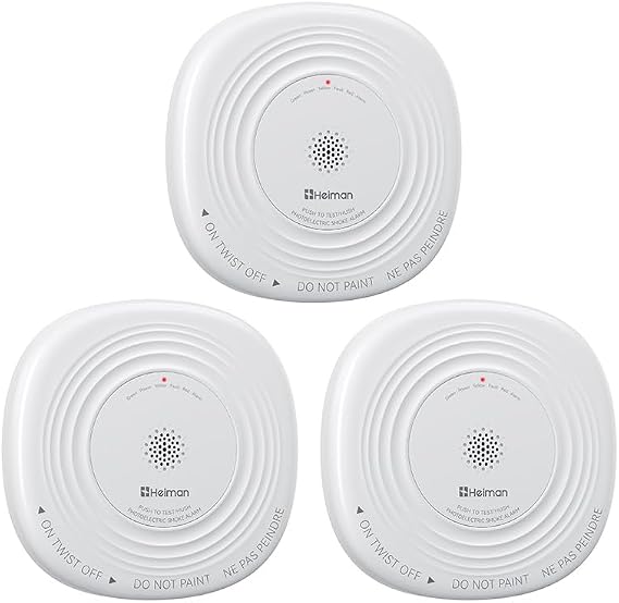 Heiman Smoke Detector 10 Year Battery, photoelectric Smoke Alarm,1-Pack (3
