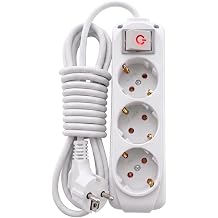 3’lü Priz 2 Metre Uzatma Kablosu Anahtarlı Topraklı 3500W | Işıklı Aç-Kapat Düğmeli Grup Priz | CE TSE ISO 9001 Belgeli | Almera Tüm Elektronik Cihazlarla Uyumlu