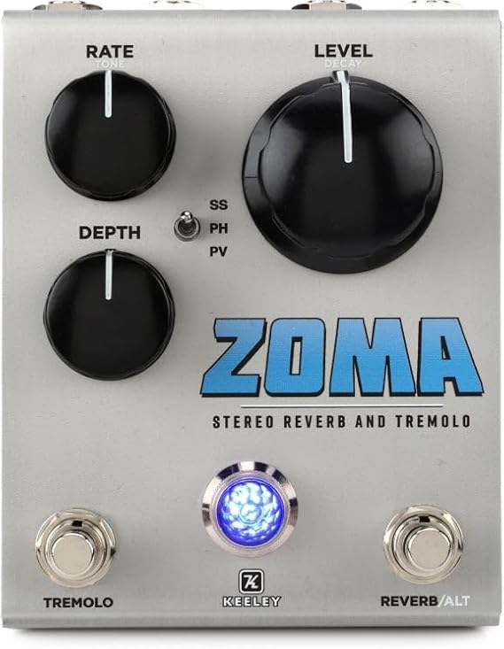 Keeley Zoma Stereo Reverb & Tremolo Guitar Effects Pedal w/ 3 Mode Pairings
