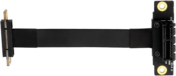TECKEEN PCIE X1 Riser Cable Dual 90 Degree Right Angle PCIe 3.0 x1 to x1 Extension Cable 8Gbps PCI Express 1x Riser Card Ribbon Extender