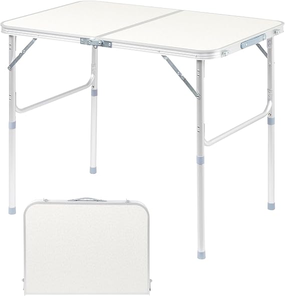 3FT Folding Camping Table, White