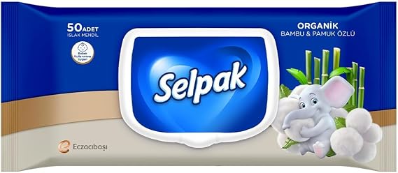 Selpak Organik Bambu ve Pamuk Islak Mendil 1X50