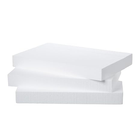 Crafare 17x11x2in Craft Foam Blocks 3 Pack Styrofoam Sheets for Art Project