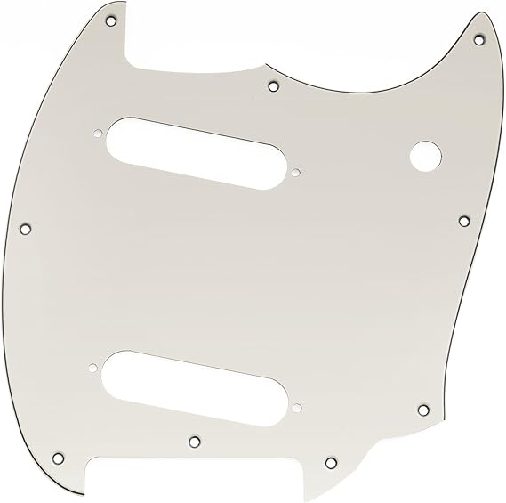 Musiclily Pro 9-Hole Pickguard for Squier Mustang SS Guitar 3Ply Aged White