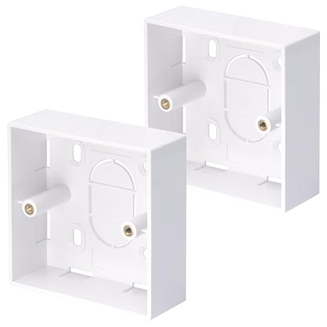 Back Box, 32mm Deep, Single Plus Socket Back Box, 2 Pack