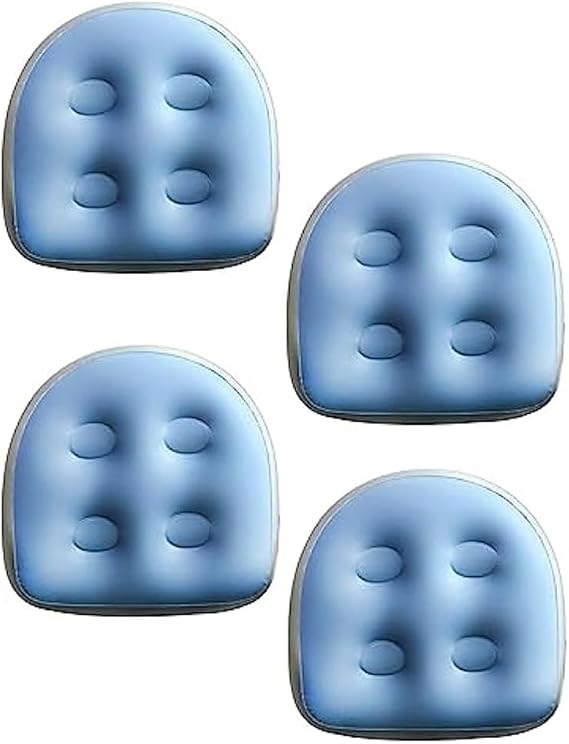 4 PCS Spa and Booster, Pool Bathtub Seat Inflatable Cushion, Blue PVC Spa Waterproof Back Pad,Soft Spa Cushion Massage Mat
