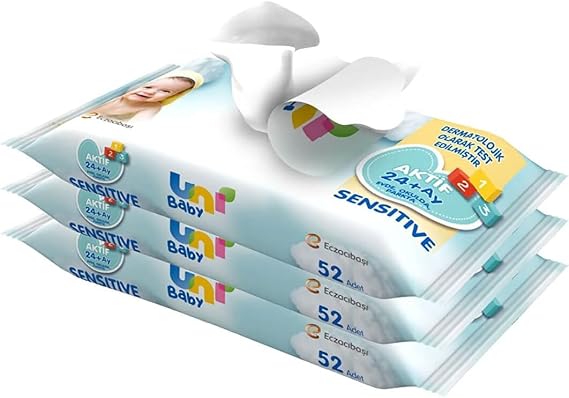 Uni Baby Active Sensitive Wet Wipes 3x52 156 Leaves