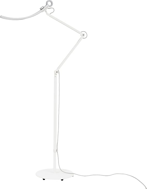 BenQ e-Reading Floor Lamp - Ultrawide and Bright Lighting, Dimmable with 13 Color Modes, Adjustable Arm, Auto-dimming, Eye-Caring Lamp for Home Office, Reading, Study, Craft, Matte Silver
