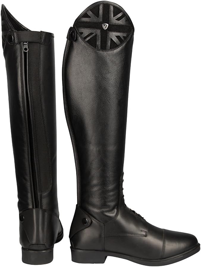 HY EQUESTRIAN Union Jack Riding Boots - Black - Adults