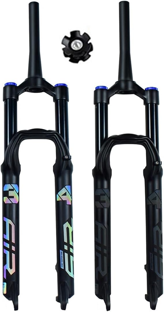 27.5" 29" MTB Cycling Bike Suspension Fork 160mm Travel Mountain Bicycle Air Front Forks Hand Wire Control 1-1/2 Inch Tapered Steerer Tube QR 9×100mm