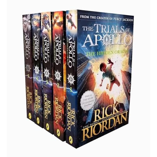 Rick Riordan The Trials of Apollo Collection 4 Books Set The Hidden Oracle, The Dark Prophecy, The Burning Maze, The Tyrants Tomb [Hardcover] Paperback January 1, 2019