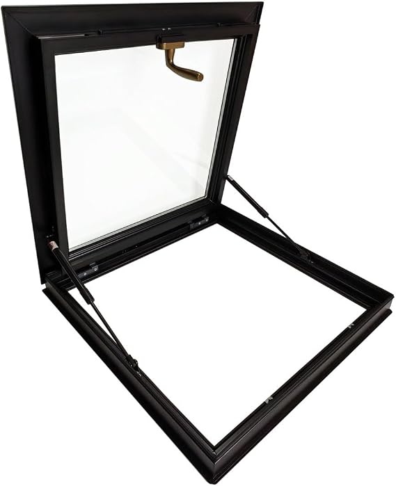 Skylights & Roof Windows;Skylight Window - Square/Rectangle;Roof Skylights;Manual Ventilation Partition Mounted Skylight,Aluminium Alloy + Double Glass Skylight (5 Size) (19.7"19.7")