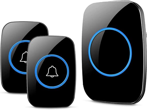 Kablosuz Kapı Zili 2 Buton 1 Alıcı Led Işıklı 300 Metre Mesafe 60 Melodi Ev Ofis Depo