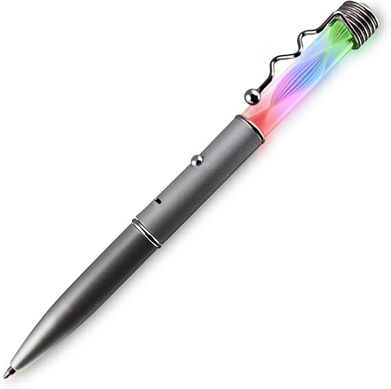 Rainbow LED Light Up Pen with Color Changing Spiral
