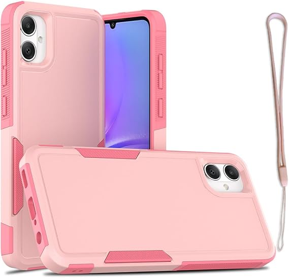for Samsung Galaxy A05 Case,TPU+PC Dual Layer Shockproof Mobile Case for Galaxy A05 (Pink)