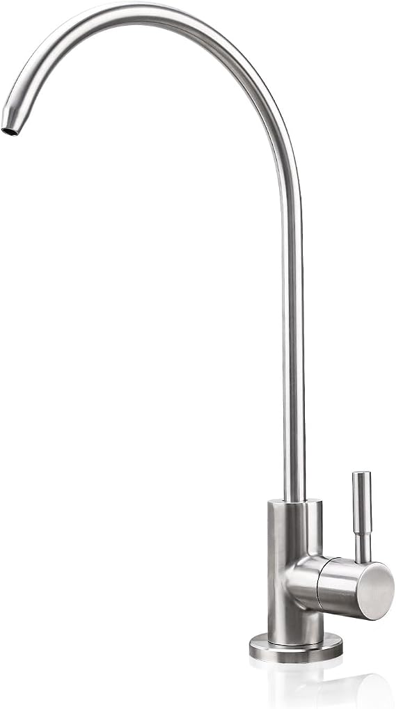 Water Filter Faucet,Drinking Water Faucet Fits Reverse Osmosis and Water Filtration System for Kitchen Bar Sink Faucet in Non-Air Gap SUS304 Stainless Modern Brushed Nickel Lead-Free