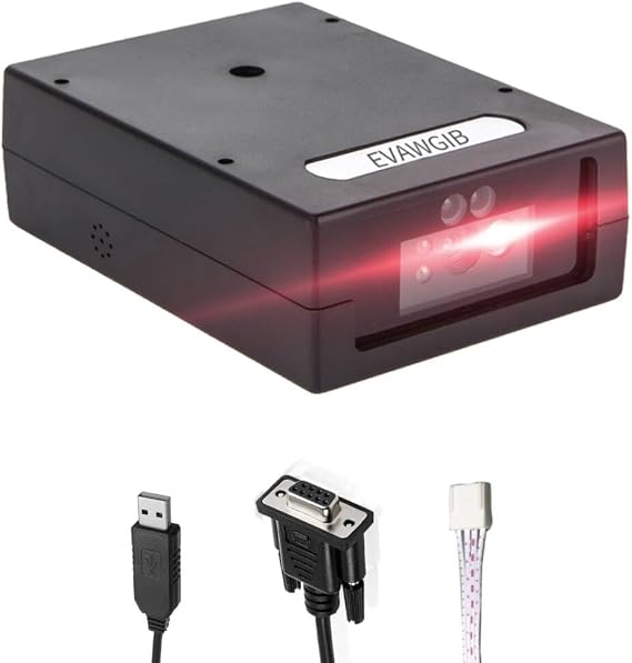 Embedded Mini USB Fixed Mount Barcode Scanner Scan Engine, CMOS 2D Barcode Reader Module RS232/TTL/USB Barcode Scanner Module Mini-Size Module (RS232)