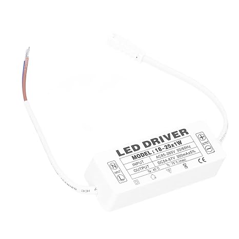 Generic LED Driver Constant Current 300mA Compact Power Supply for DIY Projects, ABS Material, Size 3.2"x1.1"x0.8"