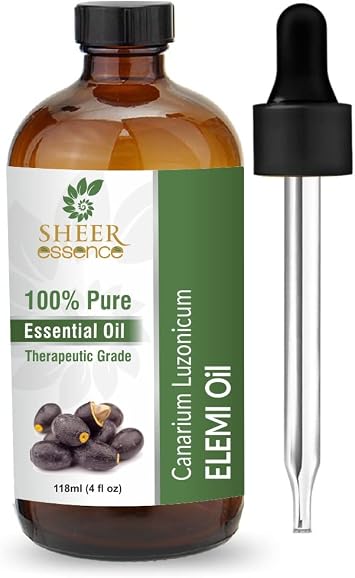Essential Oils 4oz - 100% Pure and Natural - Therapeutic Grade Oil - Huge 4 Fluid Ounces Bottle with Premium Glass Dropper (Elemi Oil)