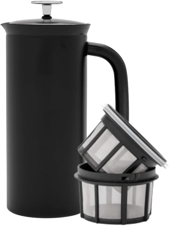 ESPRO P7 32 oz Matte Black French Press and 32 oz Replacement Micro-Filter