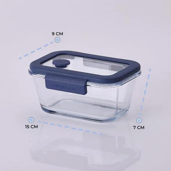 Neoflam Fika Glace Vakumlu Cam Saklama Kabı 460 ML Mavi