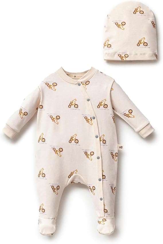 100% Organic Engine Patterned Booty Overalls