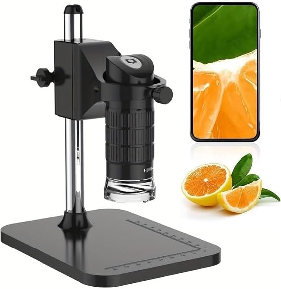 Digital Microscope, Skybasic 50X-1000X Magnification Portable Handheld Microscopes with Adjustable Stand HD USB Microscope Camera Compatible with iPhone Android Windows Mac Computer