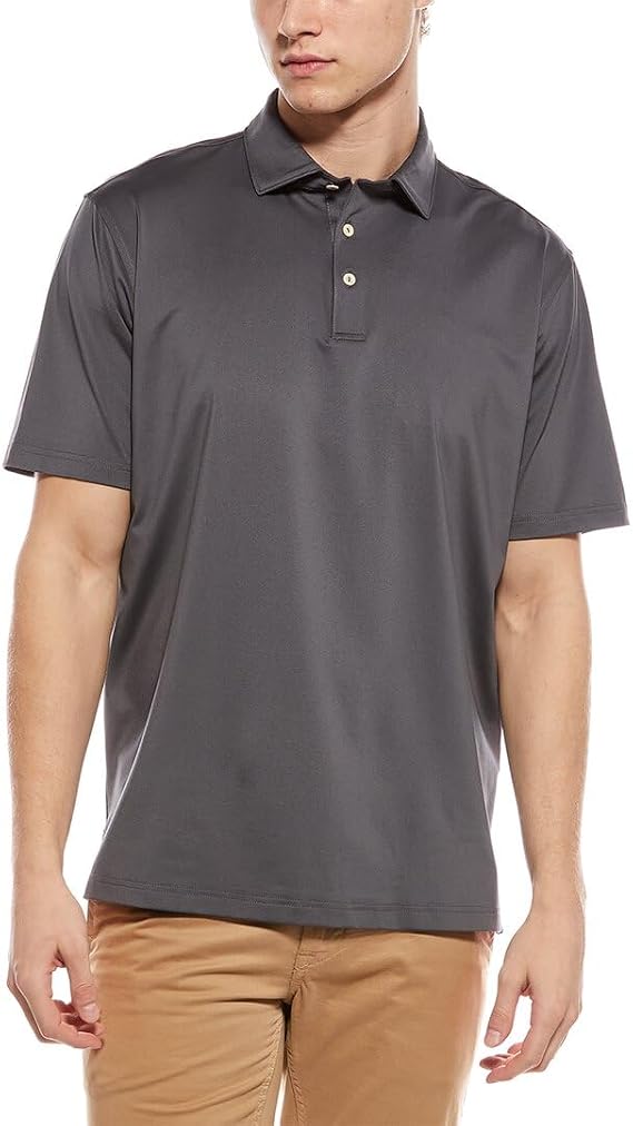 PETER MILLAR Mens Polo T-Shirt, XL, Grey