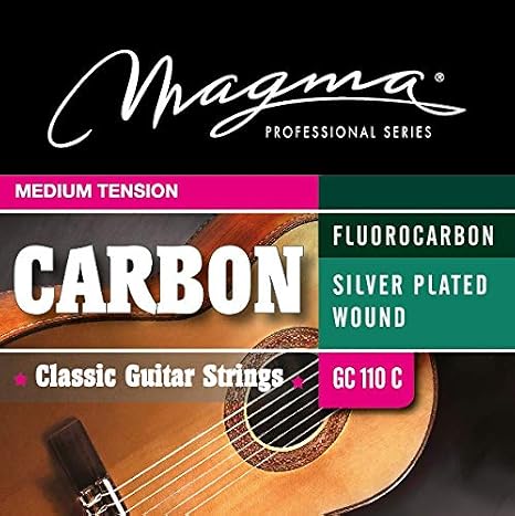 Magma Classical Guitar Strings - Medium Tension Fluorocarbon Nylon Trebles & Silver Plated Copper Basses (GC110C) - 1 Set