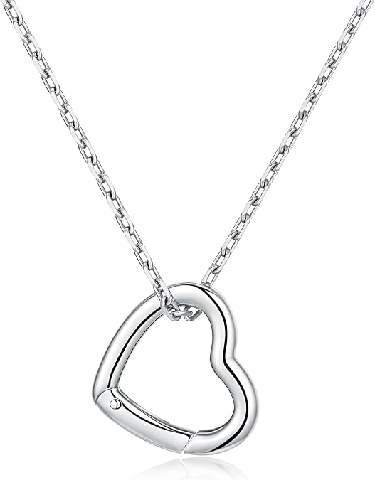 GAVU Stainless Steel Ring Holder Necklace for Women, Womens Heart Pendant Ring Keeper Necklace 18"