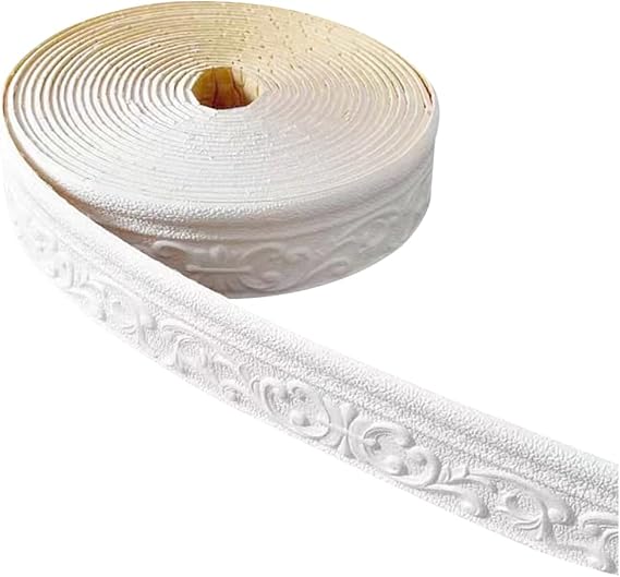 Peel & Stick Wallpaper Border,9.2m x 7.8cm ,Self-Adhesive, Waterproof Wall Moulding Kit , Protective Anti-Collision Trim for Skirting Boards, Ceilings, Mirrors, TV Backdrops , DIY Decorative Baseboard