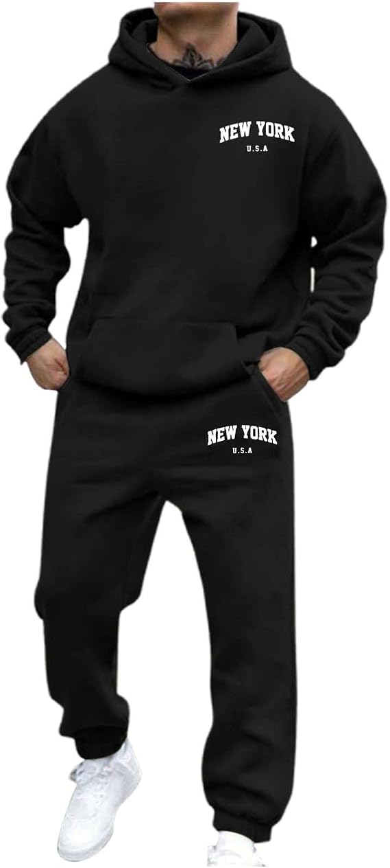 Jogging Suit Men Women Oversized Baggy Tracksuit Unisex Hoodie Fashion Sports Suit 2-Piece Trapstar Tracksuit Y2K with Hoodie and Jogging Bottoms Hip Hop Streetwear