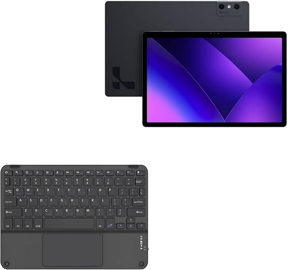 BoxWave Keyboard Compatible with Leia Lume Pad 2 - SlimKeys Bluetooth Keyboard with Trackpad, Portable Slim TouchPad - Jet Black