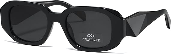 JiSoo Rectangle Sunglasses Women, Polarised Trendy Rectangular Sunglasses, Vintage 90s Sun Glasses Womens