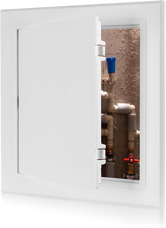 Access Panel 200x200 mm - Paintable Easy Access Doors with Hidden Hinges, Flush Fit ABS Inspection Hatch for Drywall, Wall and Ceiling Electrical Plumbing