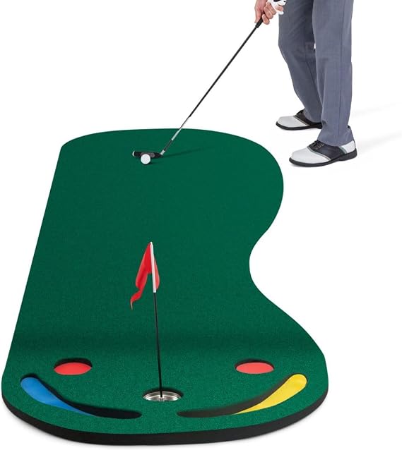 SPOTRAVEL Golf Putting Mat, Par Three Practicing Mat